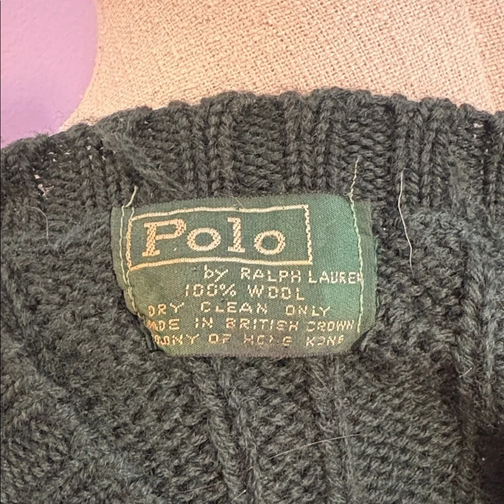 Vintage Polo By Ralph Lauren Cable Knit Sweater Vest